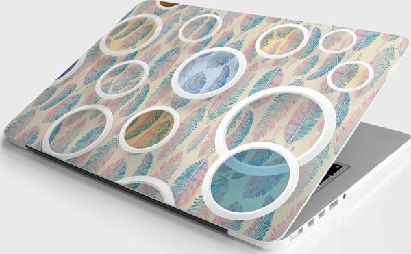 Laptop Sticker Bilgisayar Notebook Pc Kaplama Etiketi Yuvarlak Desen Yaprak - Image 1
