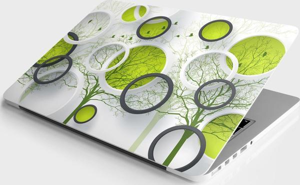 Laptop Sticker Bilgisayar Notebook Pc Kaplama Etiketi Yuvarlak Desen Yeşil - Image 1