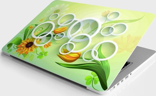 Laptop Sticker Bilgisayar Notebook Pc Kaplama Etiketi Yuvarlak Lale - Image 1