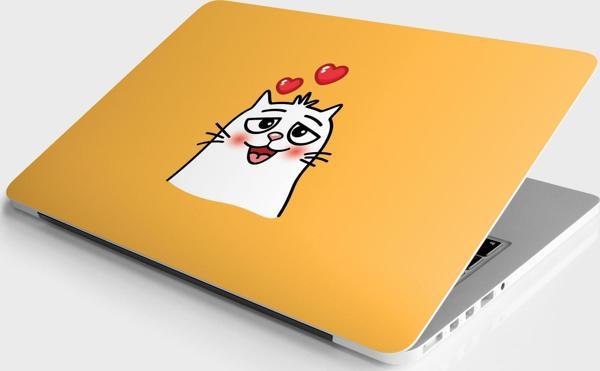 Laptop Sticker Bilgisayar Notebook Pc Kaplama Etiketi Kedi Şaşkın - Image 1