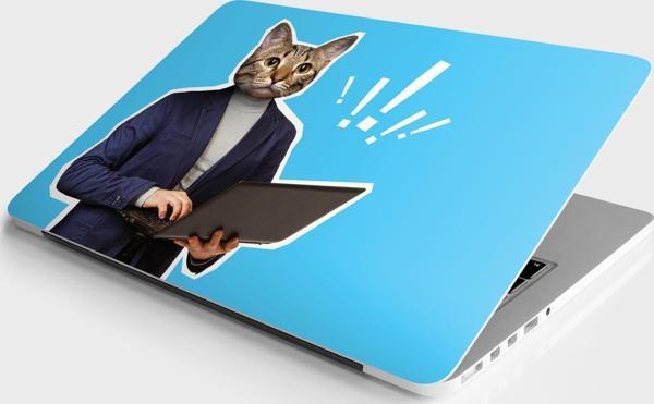 Laptop Sticker Bilgisayar Notebook Pc Kaplama Etiketi Kedi Yüzü Adam - Image 1