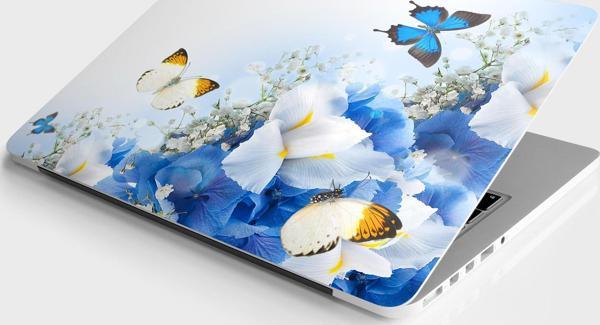 Laptop Sticker Bilgisayar Notebook Pc Kaplama Etiketi Kelebek Çiçek - Image 1