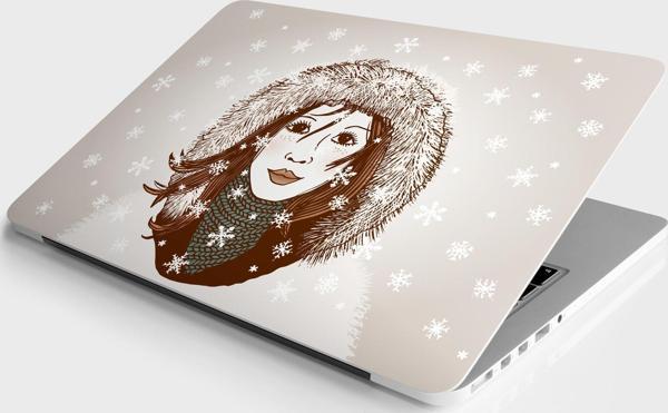 Laptop Sticker Bilgisayar Notebook Pc Kaplama Etiketi Kız Çizim - Image 1