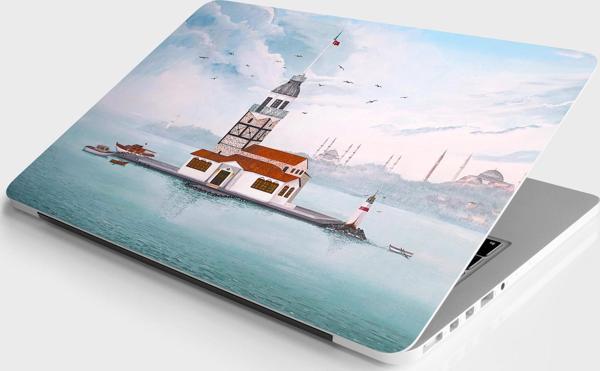 Laptop Sticker Bilgisayar Notebook Pc Kaplama Etiketi Kız Kulesi Çizim - Image 1