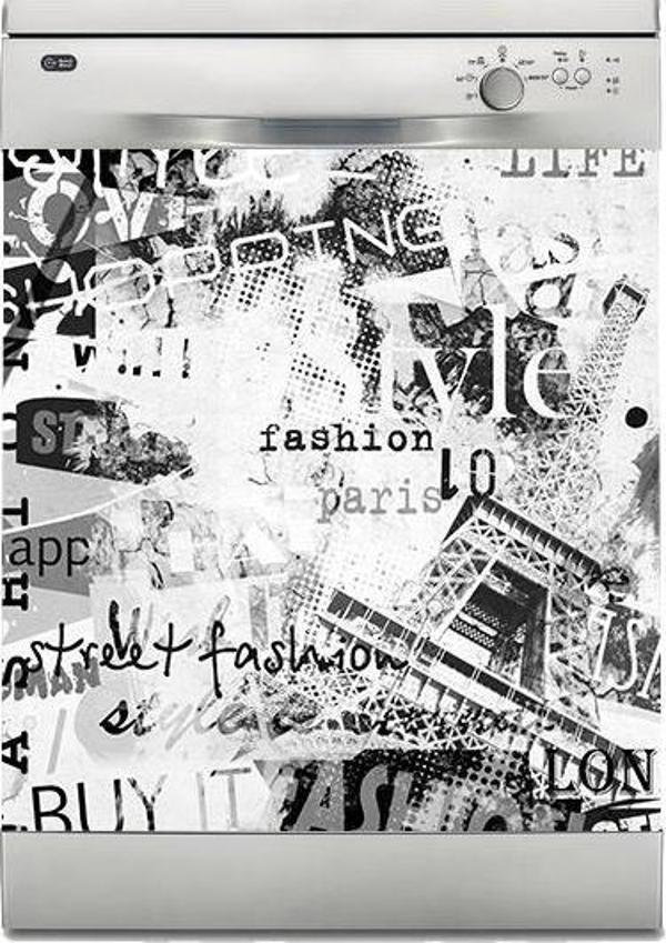 Bulaşık Makinesi Sticker Kaplama Beyaz Eşya Kaplama Paris Moda - Image 1