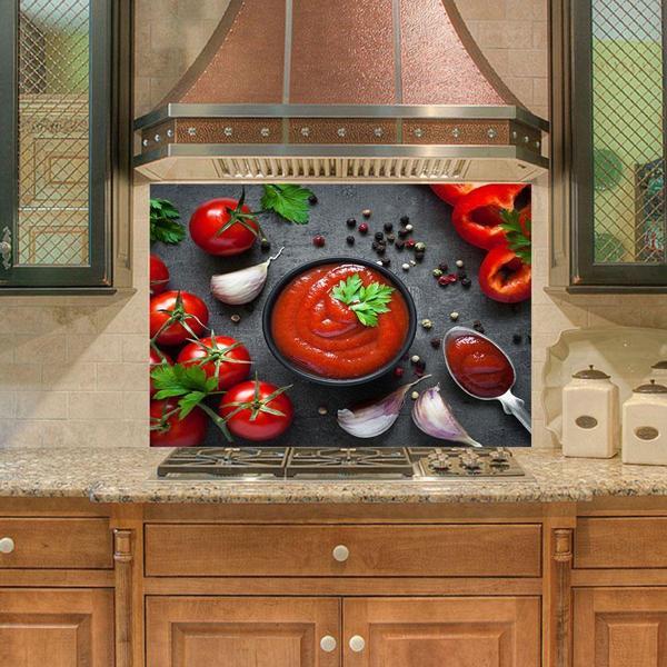 Mutfak Duvar Tezgah Arası Ocak Arkası Sticker Kaplama Ketçap Sos - Image 1