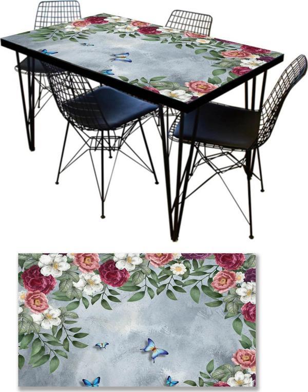 Masa Kaplama Folyosu Mobilya Masa Kaplama Folyoları Zarif Çiçekler - Image 1