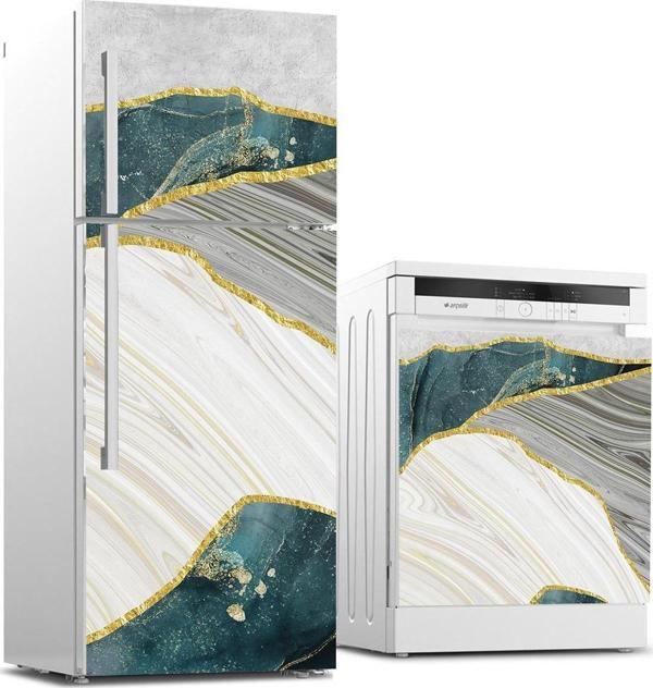 Buzdolabı ve Bulaşık Makinası Beyaz Eşya Sticker Kaplama Soyut Sanat - Image 1