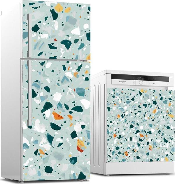 Buzdolabı ve Bulaşık Makinası Beyaz Eşya Sticker Kaplama Terrazzo - Image 1
