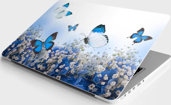Laptop Sticker Bilgisayar Notebook Pc Kaplama Etiketi Mavi Kelebek - Image 1