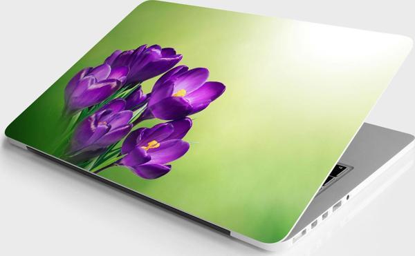 Laptop Sticker Bilgisayar Notebook Pc Kaplama Etiketi Mor Lale - Image 1