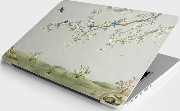 Laptop Sticker Bilgisayar Notebook Pc Kaplama Etiketi 3D Ağaç Kuşlar - Image 1