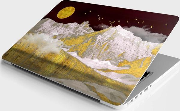Laptop Sticker Bilgisayar Notebook Pc Kaplama Etiketi 3d Altın Dağlar - Image 1