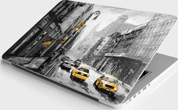Laptop Sticker Bilgisayar Notebook Pc Kaplama Etiketi Newyork Sokak Yağlıboya - Image 1