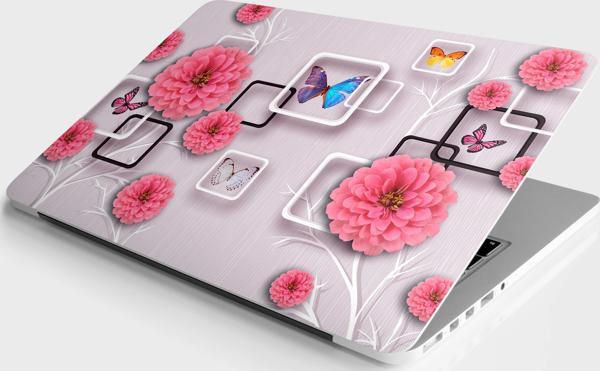 Laptop Sticker Bilgisayar Notebook Pc Kaplama Etiketi 3D Çiçek Kelebek - Image 1