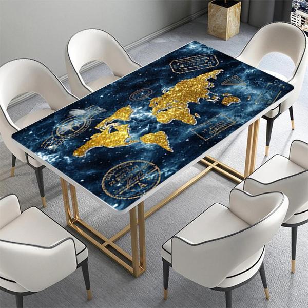 Masa Kaplama Folyosu Mobilya Masa Kaplama Folyoları Altın Dünya Haritası - Image 1