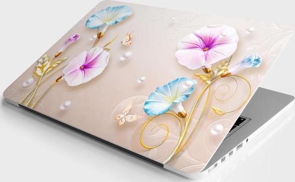 Laptop Sticker Bilgisayar Notebook Pc Kaplama Etiketi 3D Kelebek Çiçek - Image 1