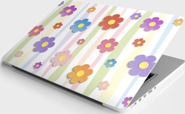 Laptop Sticker Bilgisayar Notebook Pc Kaplama Etiketi 3D Renkli Papatya - Image 1