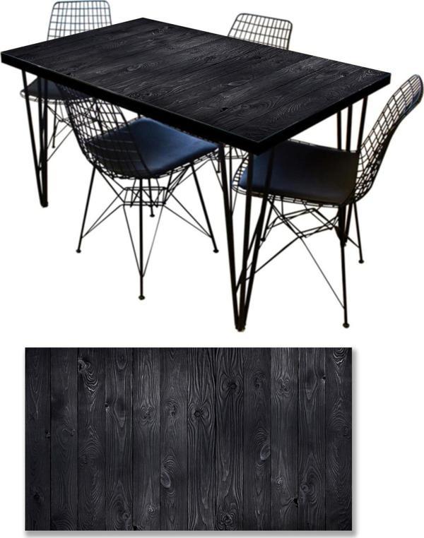 Masa Kaplama Folyosu Mobilya Masa Kaplama Folyoları Siyah Ahşap - Image 1