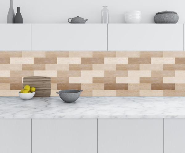 Mutfak Tezgah Arası Folyo Fayans Kaplama Folyosu Ahşap Panel 60x500 CM - Image 1