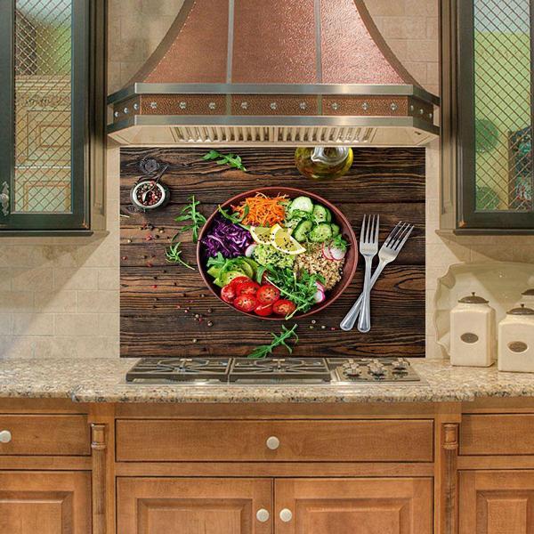 Mutfak Duvar Tezgah Arası Ocak Arkası Sticker Kaplama Vejeteryan Salata - Image 1
