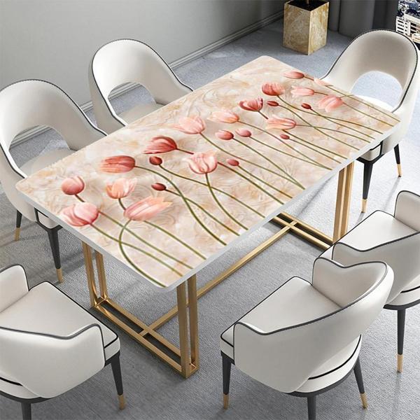 Masa Kaplama Folyosu Mobilya Masa Kaplama Folyoları Bordo Laleler - Image 1