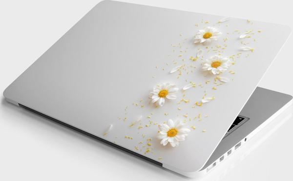 Laptop Sticker Bilgisayar Notebook Pc Kaplama Etiketi Beyaz Papatya - Image 1