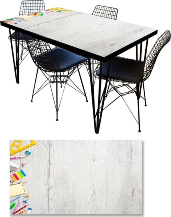 Masa Kaplama Folyosu Mobilya Masa Kaplama Folyoları Çalışma Masa Beyaz Ahşap - Image 1