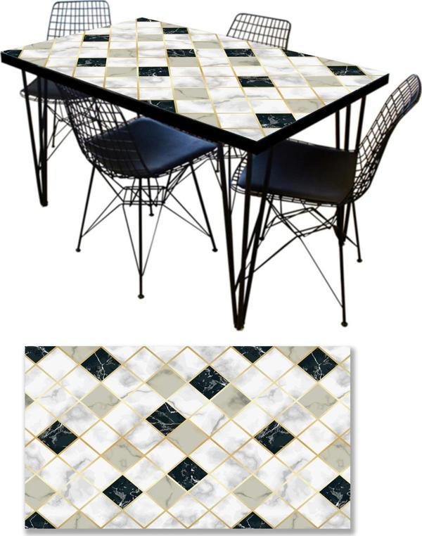 Masa Kaplama Folyosu Mobilya Masa Kaplama Folyoları Çapraz Mermer - Image 1