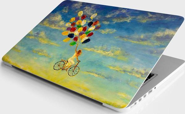 Laptop Sticker Bilgisayar Notebook Pc Kaplama Etiketi Bisikletli Kız Balon - Image 1