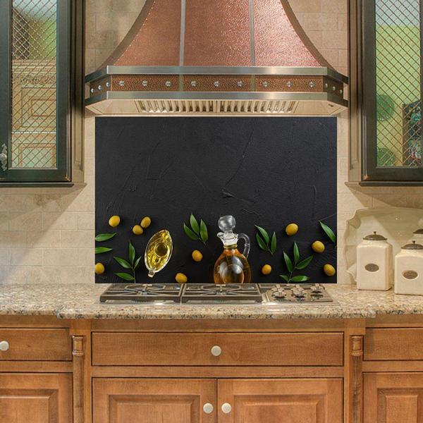 Mutfak Duvar Tezgah Arası Ocak Arkası Sticker Kaplama Zeytinyağı - Image 1