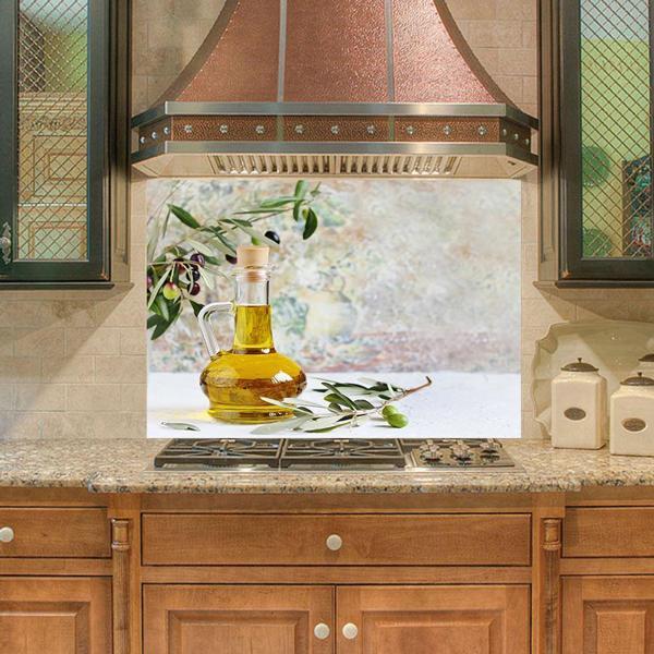 Mutfak Duvar Tezgah Arası Ocak Arkası Sticker Kaplama Zeytinyağı Şişe - Image 1
