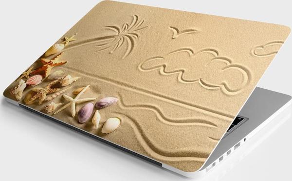 Laptop Sticker Bilgisayar Notebook Pc Kaplama Etiketi Deniz Kabukları Kum - Image 1