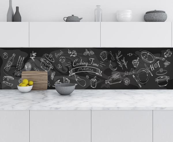 Mutfak Tezgah Arası Folyo Fayans Kaplama Folyosu Cooking Time 60x200 CM - Image 1