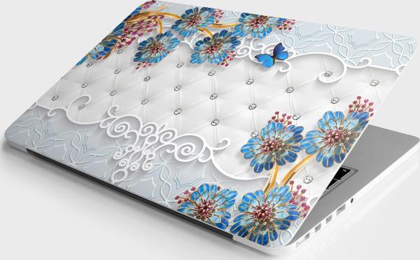 Laptop Sticker Bilgisayar Notebook Pc Kaplama Etiketi Döşeme Mavi Çiçek - Image 1