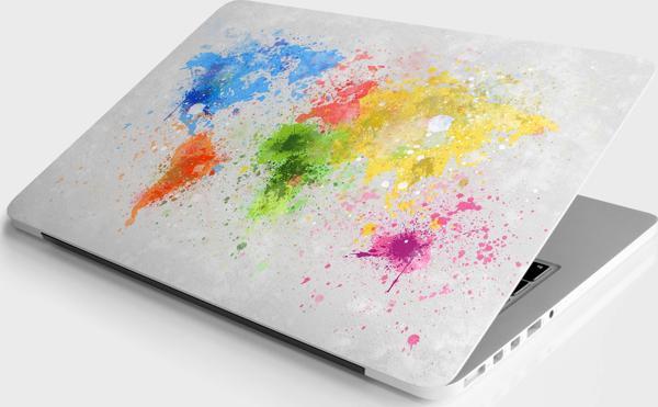 Laptop Sticker Bilgisayar Notebook Pc Kaplama Etiketi Dünya Haritası Boyama - Image 1