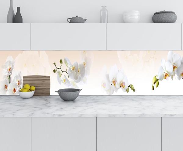 Mutfak Tezgah Arası Folyo Fayans Kaplama Folyosu Beyaz Orkide 60x200 CM - Image 1