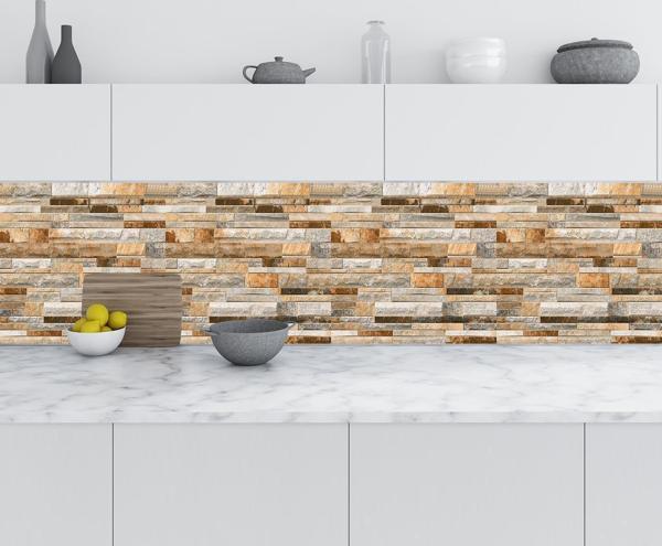 Mutfak Tezgah Arası Folyo Fayans Kaplama Folyosu Fildişi Fayans Tasarım 60x400 CM - Image 1