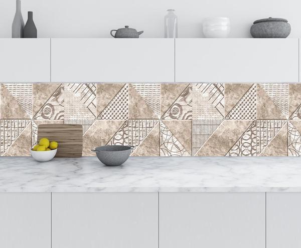 Mutfak Tezgah Arası Folyo Fayans Kaplama Folyosu Kahverengi Desen 60x300 CM - Image 1