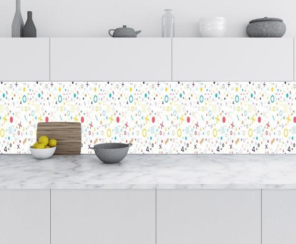 Mutfak Tezgah Arası Folyo Fayans Kaplama Folyosu Geometrik Şekiller 60x400 CM - Image 1