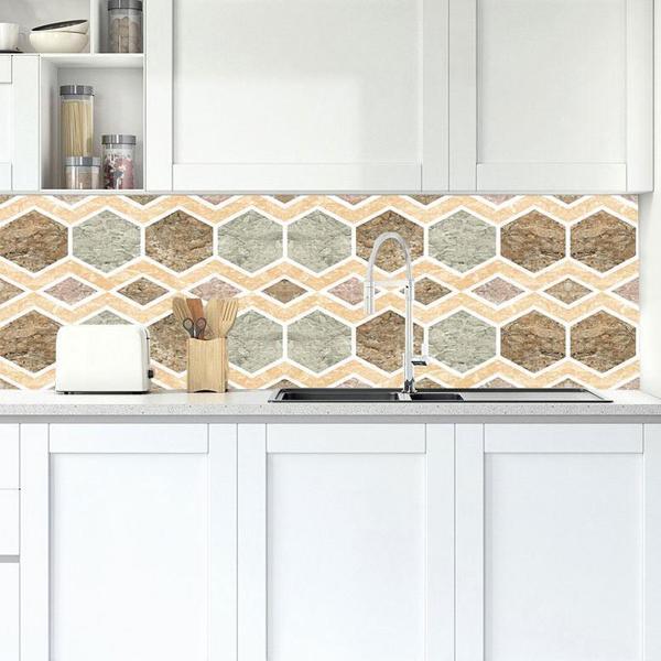 Mutfak Tezgah Arası Folyo Fayans Kaplama Folyosu Baklava Desen 60 x 400 - Image 1