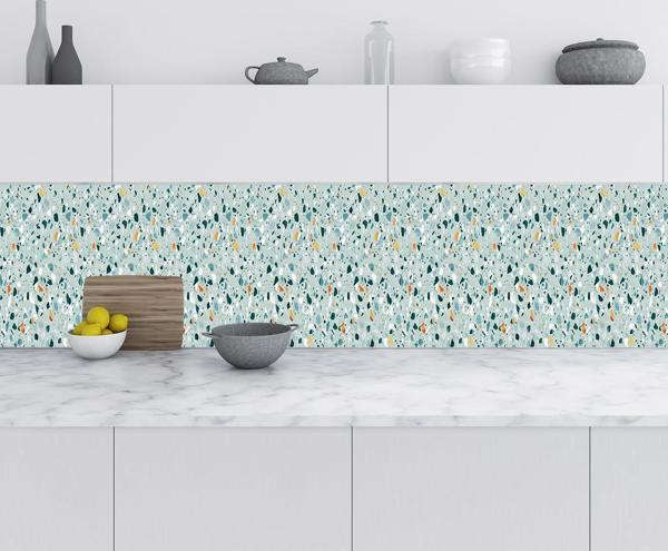 Mutfak Tezgah Arası Folyo Fayans Kaplama Folyosu Terrazzo 60x500 CM - Image 1