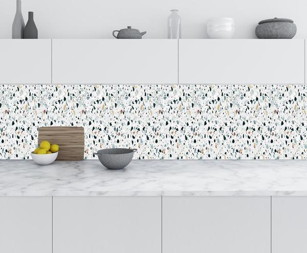 Mutfak Tezgah Arası Folyo Fayans Kaplama Folyosu Terrazzo Döşeme 60x500 CM - Image 1