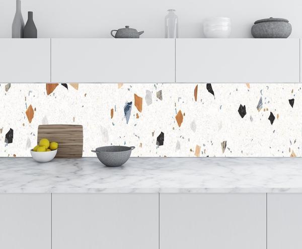 Mutfak Tezgah Arası Folyo Fayans Kaplama Folyosu Terrazzo Stone 60x100 CM - Image 1