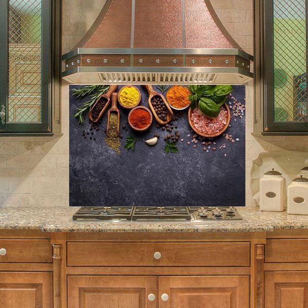 Mutfak Duvar Tezgah Arası Ocak Arkası Sticker Kaplama Herbs Spices - Image 1