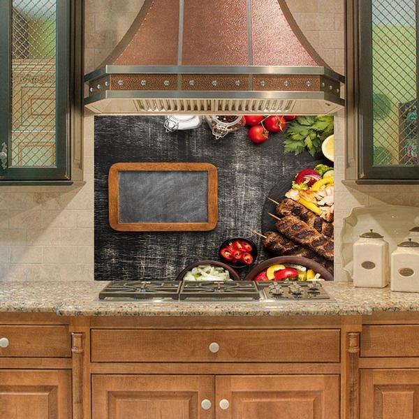 Mutfak Duvar Tezgah Arası Ocak Arkası Sticker Kaplama Kebap - Image 1