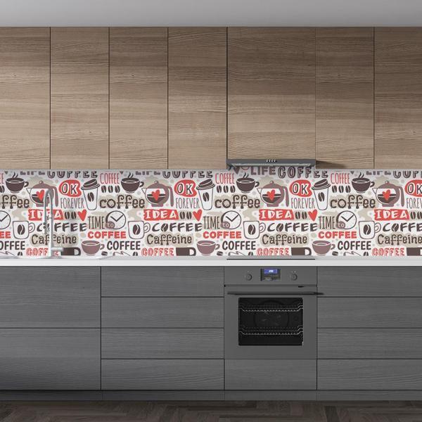 Mutfak Tezgah Arası Folyo Fayans Kaplama Folyosu İdea Coffee 60 x 400 - Image 1