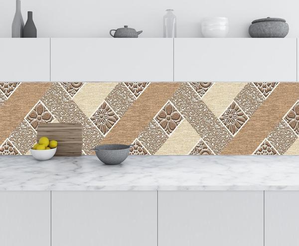 Mutfak Tezgah Arası Folyo Fayans Kaplama Folyosu Rustik Çiçek 60x100 CM - Image 1