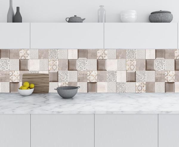 Mutfak Tezgah Arası Folyo Fayans Kaplama Folyosu Rustik Desen 60x100 CM - Image 1