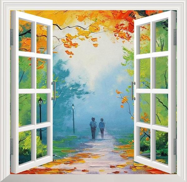Pencere Poster Duvar Kağıdı Nature Love Yapışkanlı Sticker - Image 1